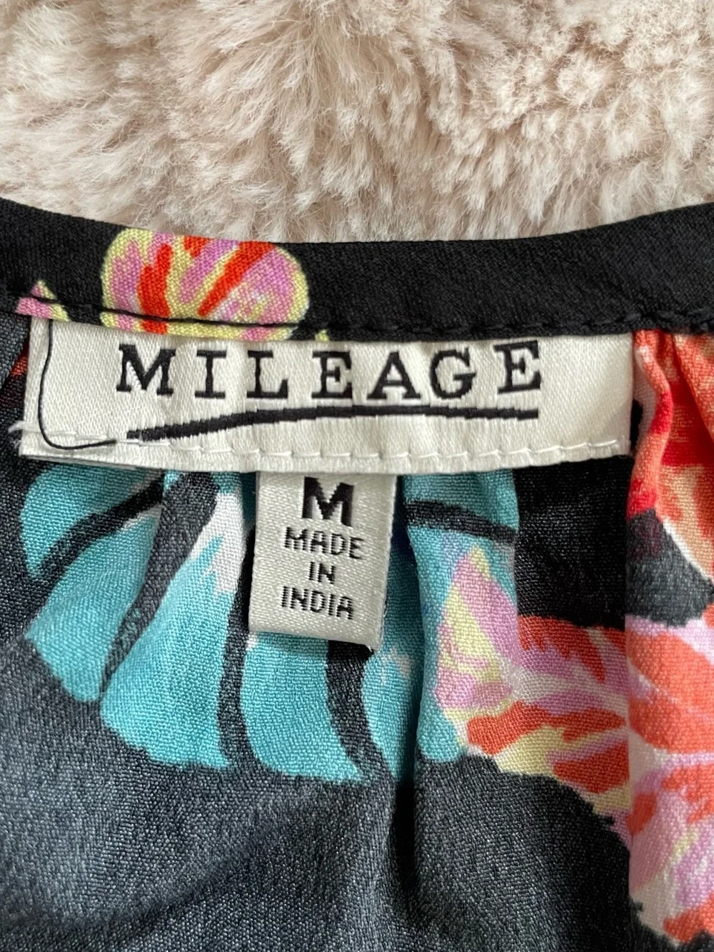 Black Tropical Blouse Mileage M Summer Fresh Sexy Floral Woman